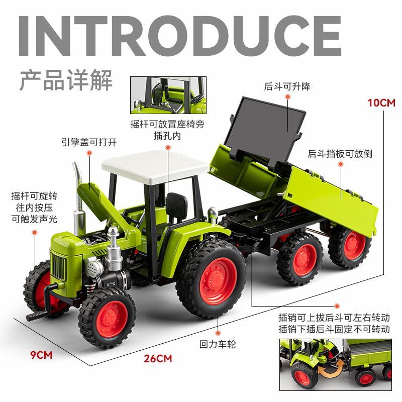 Alloy Farm Tractor Toy with Tr - Agriculture Farming For Kids recension och pris