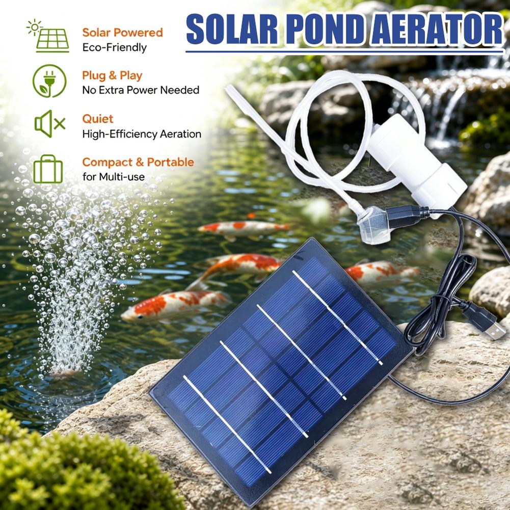 Solar Air Pump Aquarium Oxygen - Fish Pond Aerator recension och pris