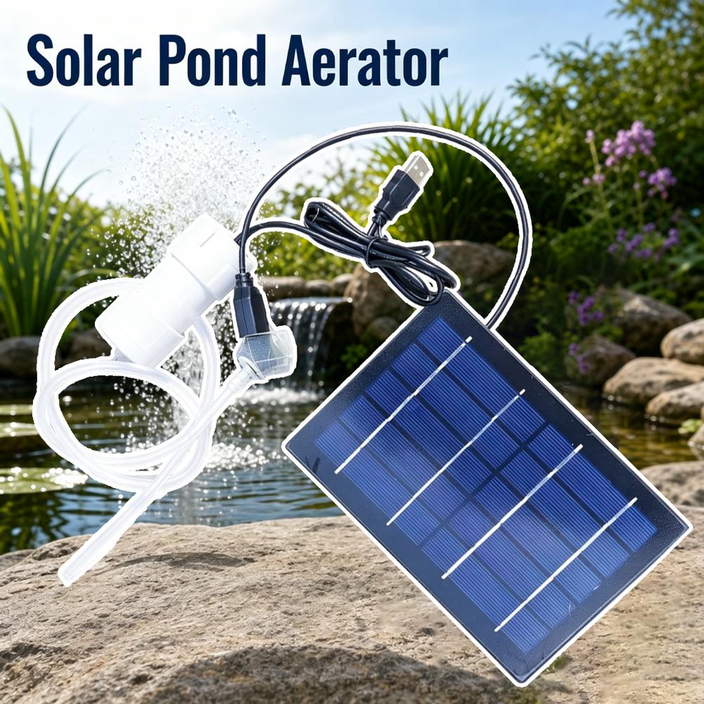 Solar Air Pump Aquarium Oxygen - Fish Pond Aerator recension och pris